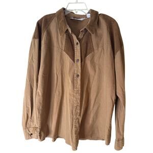 Vintage Corduroy Detail Long Sleeve Button Down